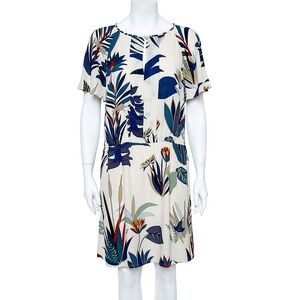 Tory Burch Silk Print Short Sleeve Dress - Size 4